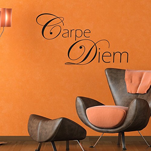 Ambiance-Live Wandtattoo Carpe Diem - 45 X 55 cm, Silber