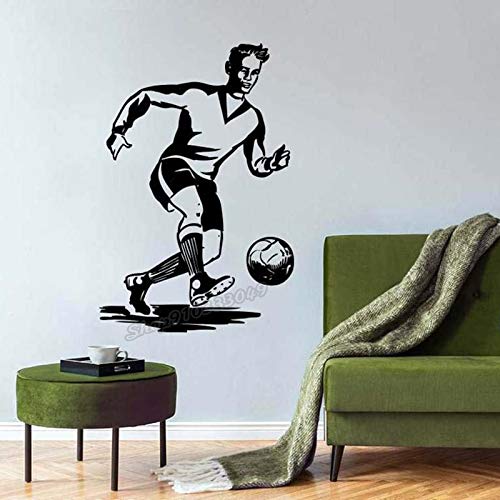 Zdklfm69 Wandtattoos Wandaufkleber Fußball Athleten Fußball Aufkleber Fußballer Tor Fans Ball Match Stadion Raum Dekor Aufkleber 77x52cm