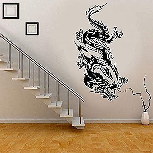 Kreative Kunst Wandtattoo Chinesischer Drache Mythisches Tier Wohnzimmer Schlafzimmer Wandaufkleber 42 x 76 Vinyl-Wandaufkleber
