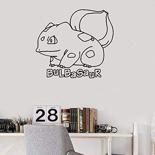 Bulbasaur Dekoration Pokemon Wandaufkleber Nette Wandtattoos Kinderzimmer Dekor Anime Windows Tür Poster Raum Aufkleber 57 * 64 Cm