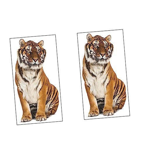 Sewroro 1 Satz Wandtattoo Tiger Kreative Tier Wandaufkleber Für Innendekoration Selbstklebend Und Abnehmbar Für Wohnzimmer Schlafzimmer Und Geschäfte 2 Stück