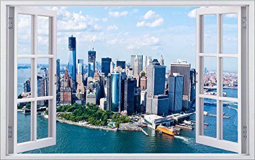 New York NY USA City Skyline Stadt Wandtattoo Wandsticker Wandaufkleber F0430 Größe 60 cm x 90 cm