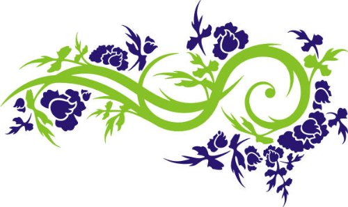 PEMA INDIGOS UG - Wandtattoo Wandsticker Wandaufkleber Aufkleber - Wandaufkleber DD189 Mehrfarbig Orchidee tribal 40 x 23 cm