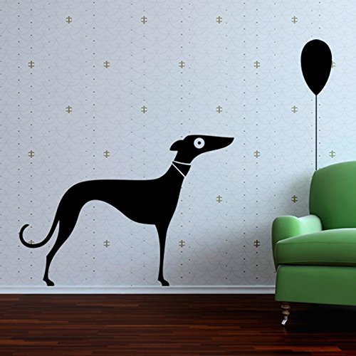 Ambiance-Live Wandtattoo Hund und Ballon - 25 x 35 cm, Silber