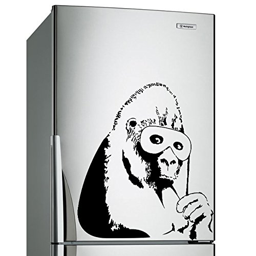 (52 x 60 cm) Banksy Vinyl Wand Aufkleber Gorilla In Eine Rosa Maske/eine Color AFFE mit Maske Dekor Sticker/AFFE Straßenkunst Graffiti-Zeichen + Gratis Aufkleber Geschenk