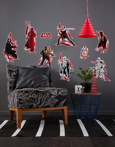 Komar Star Wars Deco-Sticker THE LAST JEDI 100 x 70 cm Wandtattoo, Wandsticker , Wandaufkleber, Wandbild, Rey, BB-8, Fin, Lichtschwert, Kinderzimmer 14727h Bunt