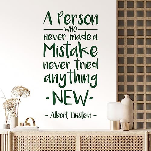 Wandtattoo mit Aufschrift  A Person Who Never Made Mistake Never Tried Anything  Large (400 x 790mm) wald
