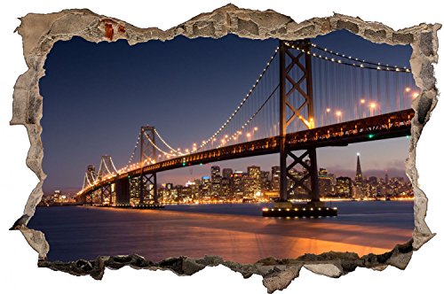 San Francisco USA Golden Gate Bridge Wandtattoo Wandsticker Wandaufkleber D0443 Größe 70 cm x 110 cm