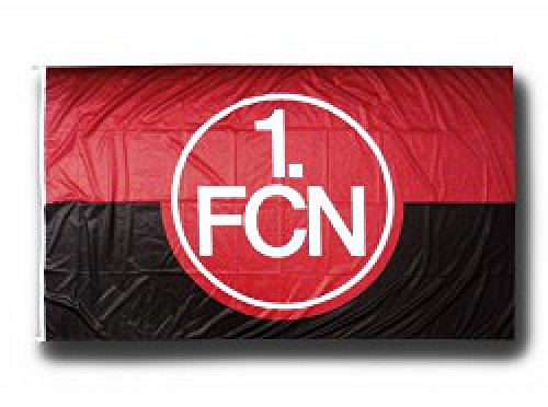 Flaggenfritze Hissflagge 1. FC Nürnberg Logo rot-schwarz - 150 x 250 cm + gratis Aufkleber