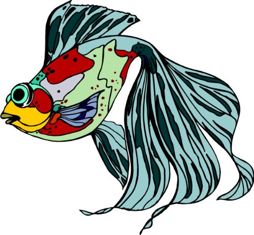 PEMA INDIGOS UG - Wandtattoo Wandsticker Wandaufkleber Aufkleber bunt ME282 die Schönheit der Fische aus dem See 120 x 111 cm