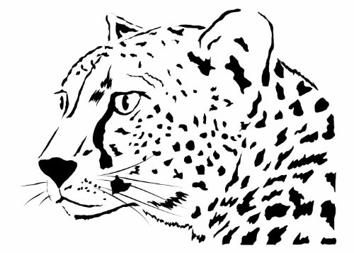 Wandtattooladen Wandtattoo - Leopard Größe:105x78cm Farbe: königsblau