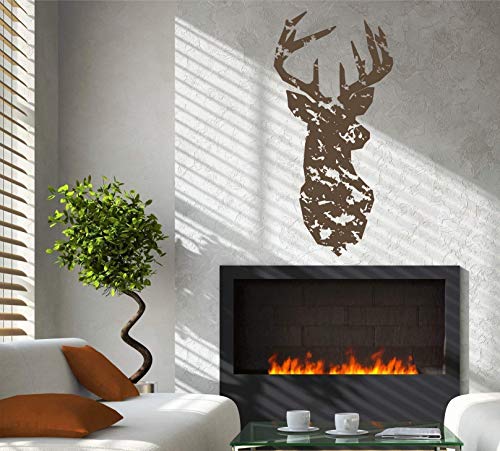 *NEU* Wandaufkleber Wandtattoo Wandsticker ***Hirsch/Kopf/Geweih im VINTAGE-STYLE***(Größen.- Ausrichtung und Farbauswahl)