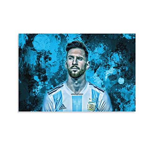 Messi- ​Bilder -Fußball Star- Abstrakt 3D Modern Schlafzimmer Wohnzimmer Leinwandbilder Wandbild Kunstdruck Wandbilder Wand Bild Auf Leinwand Aufhängefertig -HD Bildqualität -08x12inch(20x30cm)