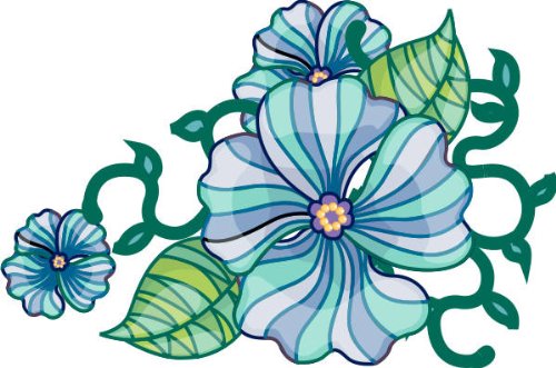 Pema Wandtattoo bunt ME023 Blume Hibiskus Ranke Tribal 20 x 13 cm