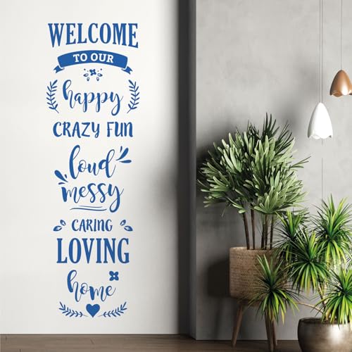 Wandtattoo  Welcome to Our Happy Loud Messy Caring Loving Home 
