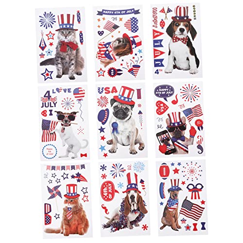 Warmhm 9 Stück Dekorative Wandaufkleber Amerikanische Flagge Aufkleber Blau Dekor Aufkleberbögen Für Kinder Usa Wandtattoo Unabhängigkeitstag Fenster Haften Unabhängigkeitstag Wandtattoo
