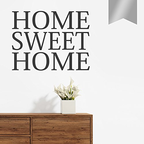 WANDKINGS Wandtattoo Home Sweet Home 90 x 68 cm Silber - erhältlich in 33 Farben