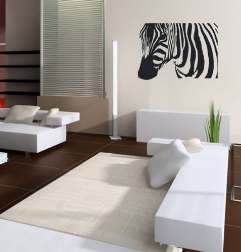 Wandtattoo Zebra Nr.139 Afrika - Wandaufkleber Wandmotiv Größe: 114 x 81cm (BxH) in bordeaux