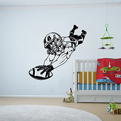 Zdklfm69 Wandtattoo Wandaufkleber Wandsticker Fußballspieler Fußball Rugby Boy Kinderzimmer Amerika Fußball Sport Fußball Schlafzimmer Vinyl 76x73cm