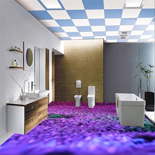 Personalisierte benutzerdefinierte Bodenpaste lila Edelstein 3D Wohnzimmer tragen Verdickung wasserdichte Kufe dekorative Malerei, 400 x 280 cm