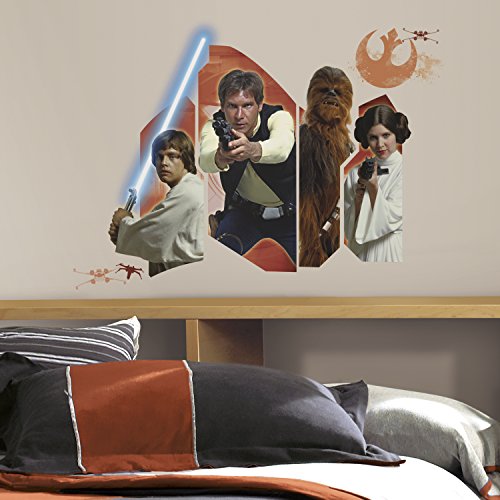 RoomMates RM-Star Wars Helden Klassisch Wandtattoo, PVC, Mehrfarbig, 48 x 13 x 2.5 cm