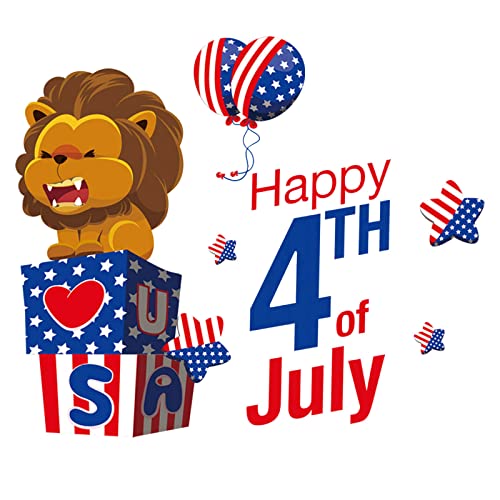 SZFRYEU 4. Juli Wandaufkleber Amerikanische Flagge Zitate Wandaufkleber Amerika Wohnzimmer Schlafzimmer Unabhängigkeitstag Patriotische Wanddekoration Wandtattoo Schlafzimmer (A, One Size)