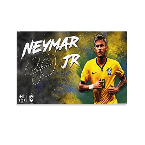 Alacritua Leinwand Bilder -Neymar- 1 Teilige Wandbilder, HD Bildqualität, Bild Auf Leinwand -Fußball Star- Modern Deko Für Wohnzimmer Schlafzimmer 16x24inch(40x60cm)