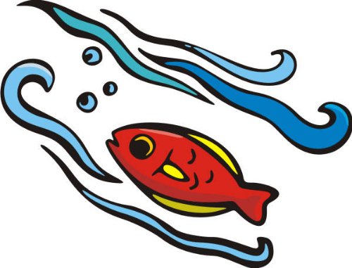 PEMA INDIGOS UG - Wandtattoo Wandsticker Wandaufkleber Aufkleber bunt ME043 Wasser Meer Fische Angel 150 x 114 cm