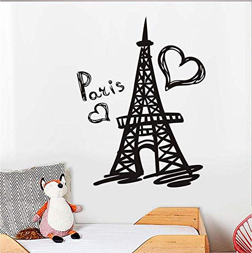 Wandtattoo Vinyl Aufkleber Paris Symbol Romantische Frankreich Kunst Wandbilder Schlafzimmer Wohnkultur Zubehör 58X77Cm