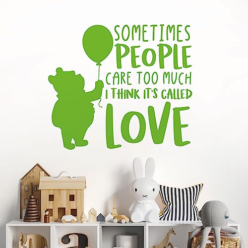 Sometimes People Care Too Much. - Love Winnie the Pooh Book Zitat Wandtattoo XLarge (980 x 850mm) lime