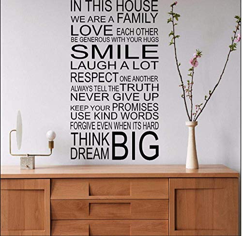 Wandaufkleber Familienregeln Wandtattoo Zitat Wohnzimmer Schlafzimmer Wohnkultur Vinyl Aufkleber Wandbild In Diesem Haus Wandaufkleber Große Tapete 57 * 103