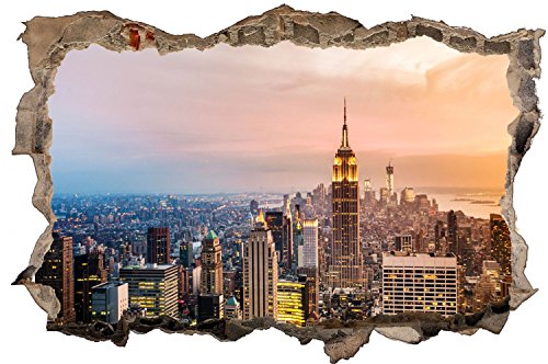 New York Skyline Stadt City USA Wandtattoo Wandsticker Wandaufkleber D0299 Größe 70 cm x 110 cm