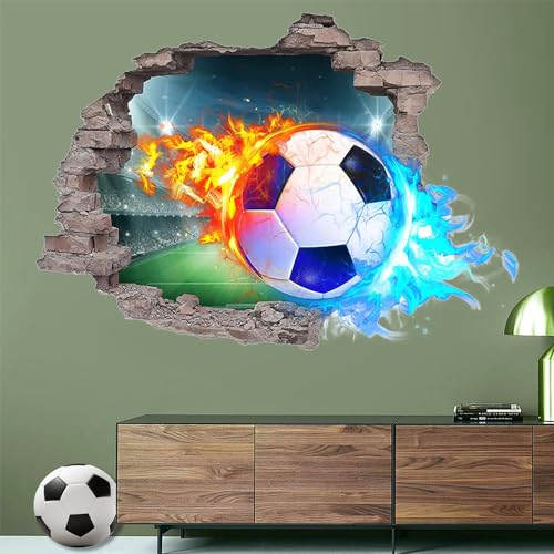 HBSFBH Wandsticker Fussball Kinderzimmer, Breakthrough Fussball Wand Sticker, Wandtattoo Fussball Aufkleber, Poster Fussball, Fussball Wandbild, für Jugendzimmer Kinderzimmer Teenager Schlafzimmer