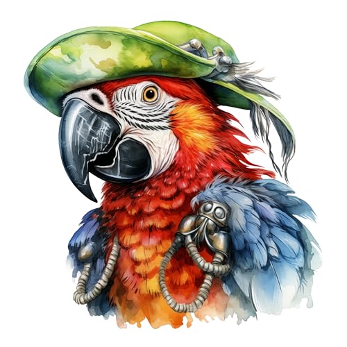 GRAZDesign Piraten Wandtattoo Kinderzimmer Junge Papagei Pirat - Wandaufkleber selbstklebend - 59x57cm
