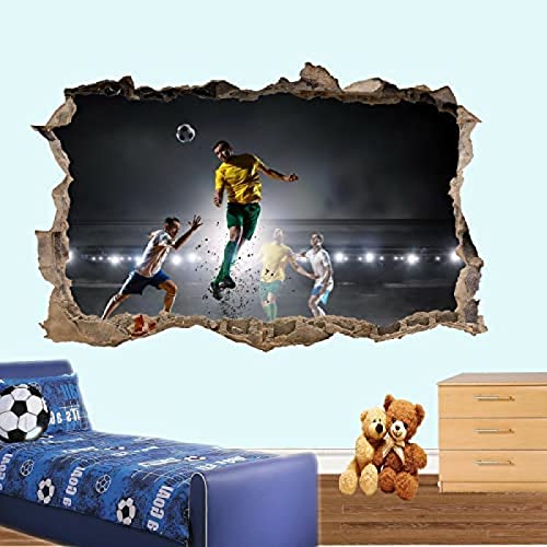 Wandtattoo Poster Sport Spiel Aktion Fußball Wandaufkleber 3D Kunst Wandbild Raum Büro Wohnkultur