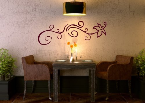 Wandtattooladen Wandtattoo - Blüte Mediterran Größe:65x20cm Farbe: schwarz