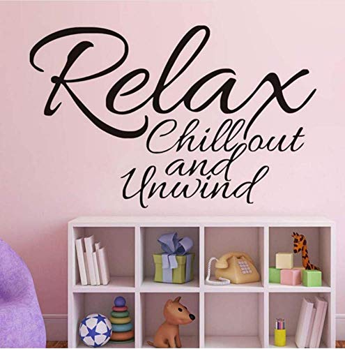 Wandaufkleber  Relax Chill Out and Unwind , PVC, abnehmbar, Vinyl, Wandaufkleber, Badezimmer, Wohnzimmer, Heimdekoration, 58 x 37 cm