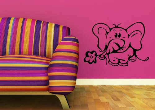 Wandtattooladen Wandtattoo - Elli-Elefant Größe:40x27cm Farbe: lichtblau