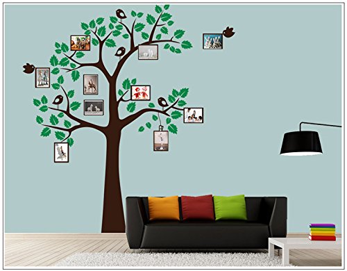 Deco-idea Wandtattoo wandaufkleber kinderzimmer Baum Vogel Bilderrahmen wbm57(041 pink, set1:Baum 30cm x40cm (Hoch))