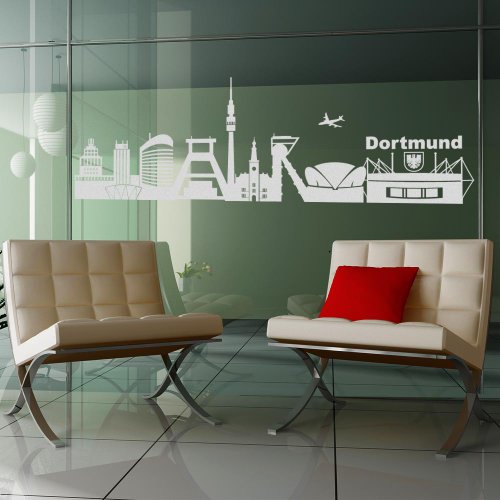 wandtattoo-factory Skyline Dortmund - 100 x 30cm - Glasdekor Fensterbild