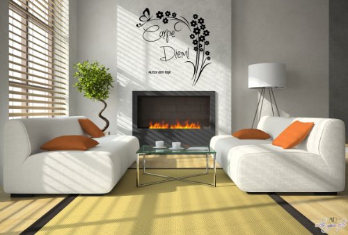 Wandtattoo ***Carpe Diem! - Nutze den Tag! *** (Breite 45cm x Höhe 47cm) erhältlich in 27 Farben