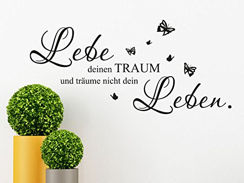 KLEBEHELD® Wandtattoo Lebe deinen Traum und träume nicht dein Leben.