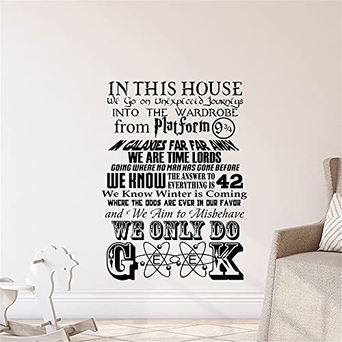 In This House We Do Geek Wall Decal Vinyl Sticker Decor Quote Art Decor Home Decor Wall Decor living Wall Sticker 1# 58x80cm