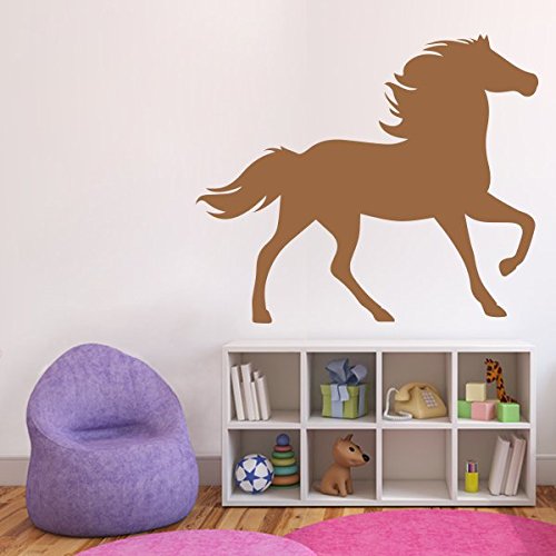 denoda® Pferd - Wandtattoo Braun 119 x 100 cm (Wandsticker Wanddekoration Wohndeko Wohnzimmer Kinderzimmer Schlafzimmer Wand Aufkleber)