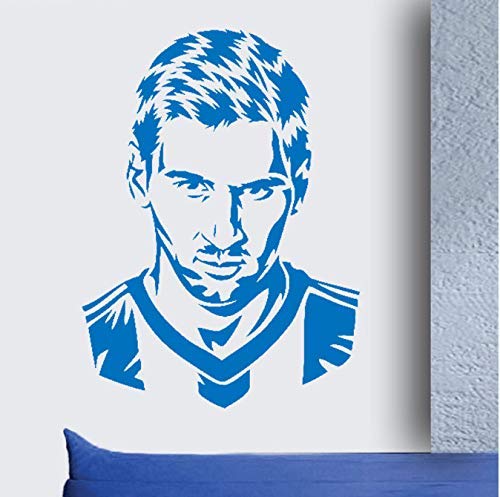 Fußballspieler Messi Silhouette Wandtattoo Home Decoration für Jungen Zimmer Vinyl Kleber Fußball Face Art Decals 42 * 57Cm