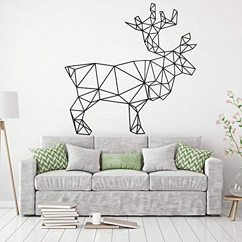 Sikahirsch Geometrische polygonale Wandaufkleber Animal Abstract Art Wandtattoo Home Decor für Schlafzimmer Wohnzimmer Aufkleber A8 42x42cm