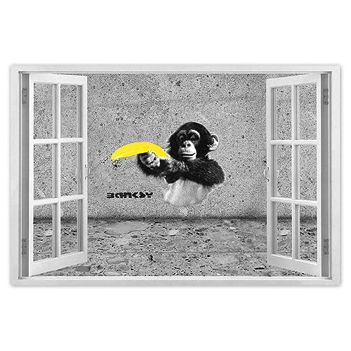 Wandtattoo, 90 x 60 cm, Banksy Affe Banane Nr. H5655M_WANS1L