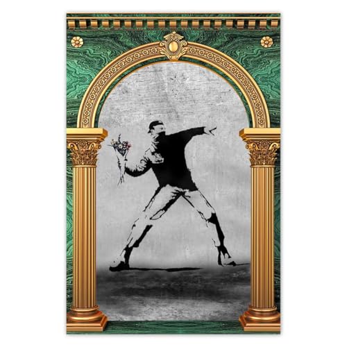Wandsticker Dekor Foto Aufkleber 60x90cm Blumenwerfer Banksy No.H8123M_WKNS1M