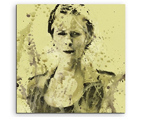 The_Walking_Dead_Carol_60x60cm Splash Art Paul Sinus Aquarell, Gemälde, Kunstbild auf Leinwand