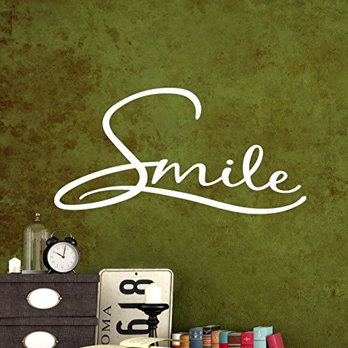 Ambiance-Live Wandtattoo Smile - 15 x 30 cm, Silber